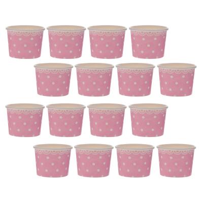 China 3oz 4oz 6oz 8oz 16oz Disposable Disposable Biodegradable Logo Custom Paper Ice Cream Cup With Andspoon Lid for sale