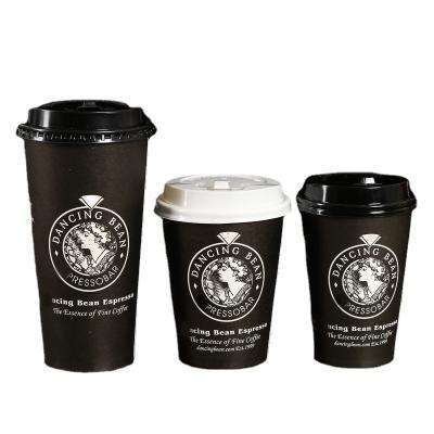 China Factory Selling Disposable Paper Cup Hot Disposable Coffee Hot Beverage With Lid 8oz12oz Custom Logo for sale