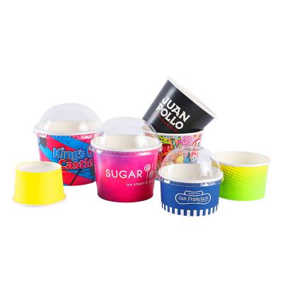 China Hot Sale Wholesale 4oz 5oz Disposable Ice Cream Cup Factory Customized Cover Disposable for sale