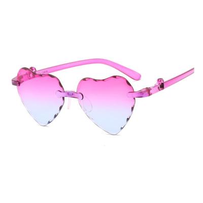 China Fashion Sunglasses Wholesale Kid Sunglasses Frameless Glasses Shade Lenses Sun Glasses Heart Shape Cut Out Kids Sunglasses for sale