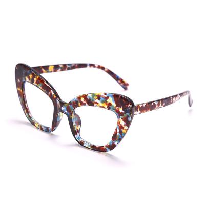 China For 2022 Vintage Light Blocking Red Blue Cat Eye Glasses Frame Women Eyewear Glasses Fashionable Reading Glasses Anti for sale