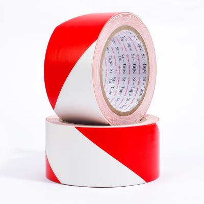 China Floor Marking Tape PVC Rood Wit Kleur Zebra Crossing Warning Tape Te koop