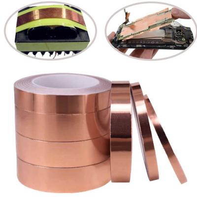 China Copper foil tape double-sided conductive high adhesion copper shielding tape for sale