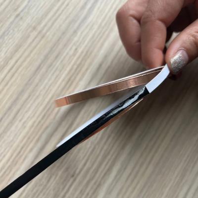 China 0.05-0.18MM Thick Black Backed Copper Foil Tape For Stained Glass Welding for sale