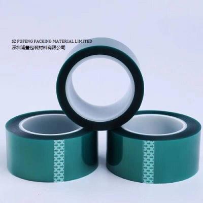 China HUISDIER 0.06mm Afplakband Op hoge temperatuur, Groene Hittebestendige Siliconeband Te koop