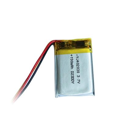 China Rechargeable toys 3.7V lithium battery 402030 402035 230mAh 290mah polymer lithium battery MP3 audio recorder for sale