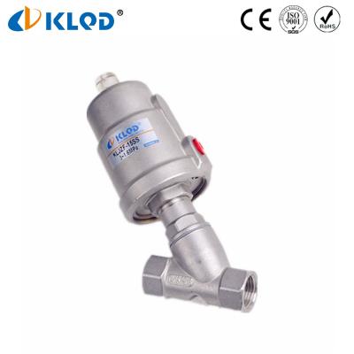 China General Type Stainless Steel Angle Seat 45 Degree Pneumatic High Pressure Valve for sale