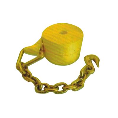 China 4 inch 30ft yellow winch straps with flat hook for sale trailer winch strap for sale