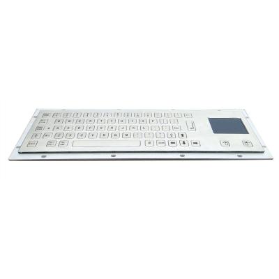 China Mechanical Industrial Kiosk Metal Keyboard with 64 Flush / Flat Keys and Touchpad for sale