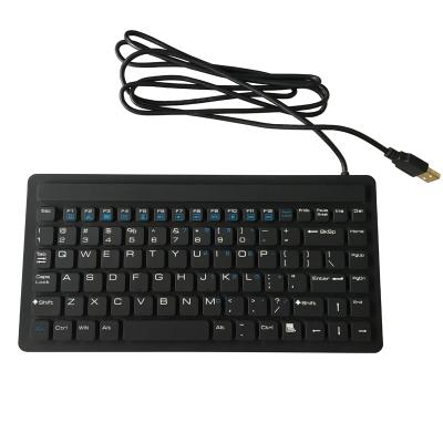 China Membrane EN60601 Passed Super Slim 87 Key IP68 Washable Silicone Keyboard for sale