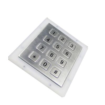 China Waterproof 12 Keys Rugged Flat Numeric Keypad Waterproof / Weatherproof Metal Outdoor Metal Matrix for sale