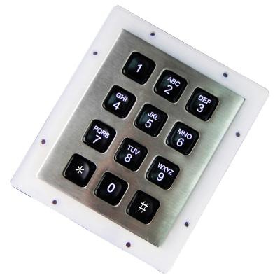 China Mechanical RS232 12keys Matrix Metal Backlight Rugged Keypad With PC Keycap for sale