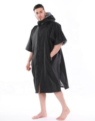 China Custom Waterproof Coat QUICK DRY Surf Poncho Microfiber Toweling Lining Dry Adult Swimming Changing Robe Long Robe Towel for sale