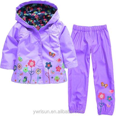 China Multi Candy Color Windproof Girls Waterproof Kids Raincoat High Quality Custom Outwear Suit Children Rain Coat&Jacket Set for sale