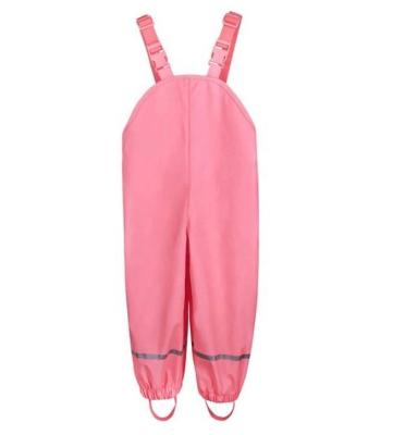 China Overall 100% Waterproof PU Rain /Windproof/Durable Waterproof Pink Rain Bib Pants For Girls for sale