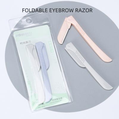 China Modern Simplicity OEM High Quality Stainless steel women face eyebrow and Trimmer Makeup Luxury facial razor Brow Razor Eyebrow Razor for sale