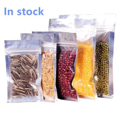 China Security in stock pocket yin yang zipper lock mylar aluminum foil high quality resealable ziplock bags for sale