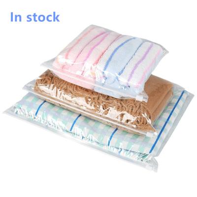 China Stock Plastic Moisture Proof Bags Custom Logo Clear Zipper Clothing Bag for sale