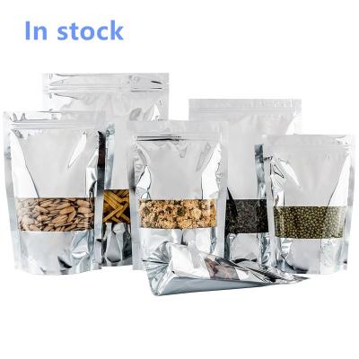 China Security High Quality Matte Black Clear Window Stand Up Aluminum Foil Ziplock Bag for sale