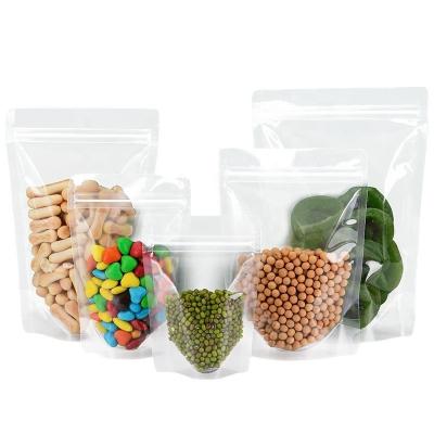 China Heat Seal Recyclable Clear Round Gusset Stand Bag Waterproof Ziplock for sale