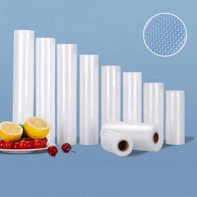 China Microwavable Custom Storage Embossed Rolls Food Grade Chamber Plastic Packaging Round Sealer Round Fish Vacuum Bag for sale