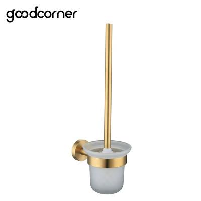 China Modern Wholesale Bathroom Accessories Durable SS304 Stainless Steel Brushed Gold Toilet Brushed Holder for sale