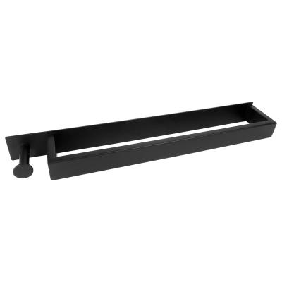 China Fashion Matte Black Self Adhesive Towel Rack With Hook for sale