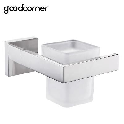 China Modern SS304 Stainless Steel Wall Mounted Mirror Polished Bathroom Accessories Single Toothbrush Tumbler Holder for sale