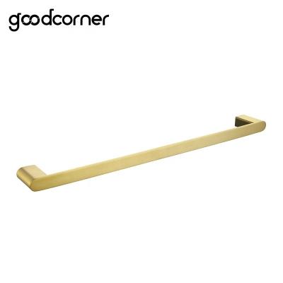 China BACKREST SUS304 Stainless Steel Brushed Gold Bathroom Accessories Single Towel Bar for sale