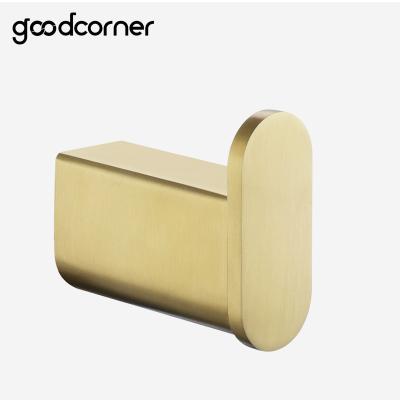 China Modern SUS304 Stainless Steel Brushed Gold Bathroom Accessories Robe Hook for sale