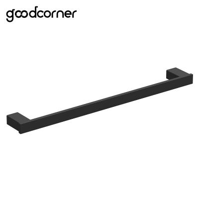 China BACKREST Matte Black SS304 Stainless Steel Bathroom Accessories Single Towel Rack for sale