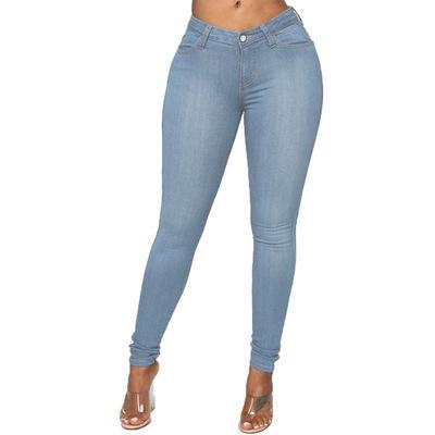 China Sustainable lady jeans 2021 styled skinny jeans ladies high elasticity jeans pants ladies for sale