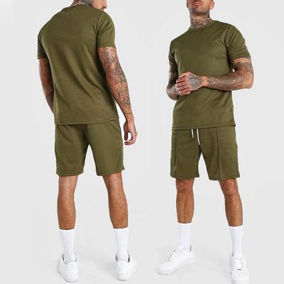 China Breathable Summer Sportswear Shirt And Shorts Set Mens Cotton Running Custom Made Mens Short Set for sale