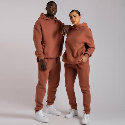 China Breathable High Quality Cotton French Sweatsuits Unisex Terry Tracksuit Sets for sale