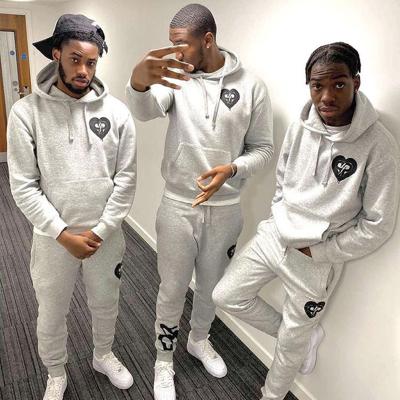 China Breathable Custom Cotton Jogger Sweatsuit Gym Plain Fleece Tracksuits Set for sale