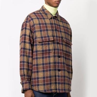 China Reversible OEM Customized Street Style Spring Plaid Mens Shirt Jacket for sale