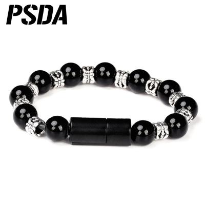 China Mobile Phone PSDA 23CM Pure Pearl Color Wristband USB Cable Universal Mobile Phone Charger For Micro Type C Sync Data USB Fast Charging Micro Cord for sale