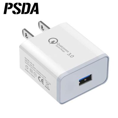 China Mobile Phone Charger PSDA 18W USB Quick Charge QC 3.0 Wall Charging iPhone 13 11 Samsung Xiaomi EU US Plug Adapter Mobile Travel for sale