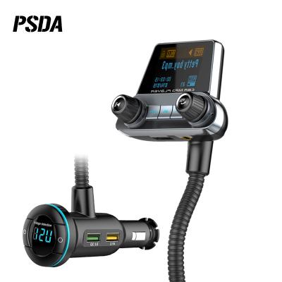 China 0.5-2M PSDA Wireless 5.0 FM QC3.0 Transmitter + Type-C AUX Input. Quick Charger One Key Handsfree Call Power On - Off /Output for sale