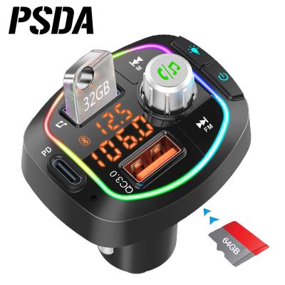 China 0.5-2M PSDA 0.5-2M PSDA Car Charging FM Transmitter Radio 5.0 Receiver Radio Modulator QC3.0 USB Handsfree Car Audio Fast Charger for sale