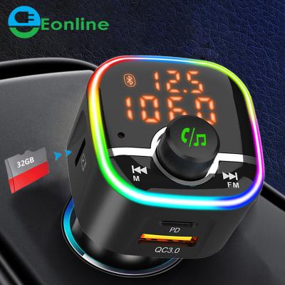 China 0.5-2M PSDA Fast TF U Disk PD QC3.0 Charger Receiver Radio 5.0 FM Modulator FM Modulator Car USB Charging Fast Handsfree Car MP3 Player for sale