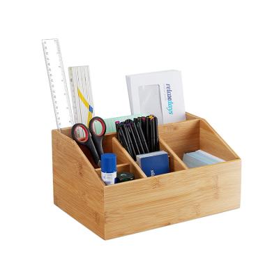 China Viable Multifunctional Bamboo Home Goods Organizer Storage Box Desktop Wood for sale