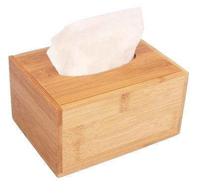 China Rectangle Bamboo Wholesale Hotel Bedroom Tissue Wooden Paper Box With Removable for sale