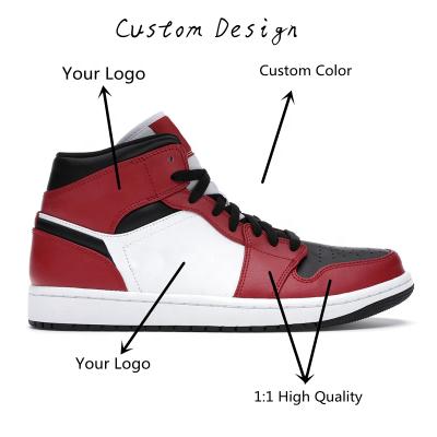 China Fashion Trend Professional Design Logo OEM Jumpman 1 OG 1s Basketball Sneakers Hyper Custom Casual Walking Shoes for sale