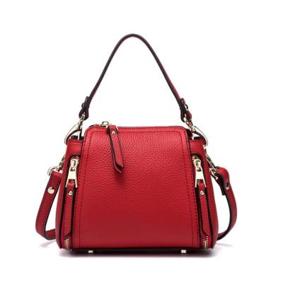 China Latest Fashion Women's Handbags Genuine Grain Cowhide Leather Shoulder Bag Portable Satchel Full High Quality Bags for sale