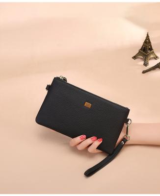 China Fashion Genuine Leather Clutch Bags Women Mobile Phone Leather Bags Soft Genuine Leather Wallet for sale