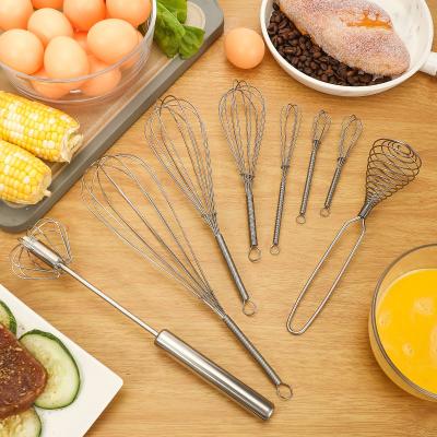 China 3/5/6/7/8/10/12 Inch Stainless Steel Beater Mixer Cooking Kitchen Instruments Tool Viable Beater Egg Mixer for sale