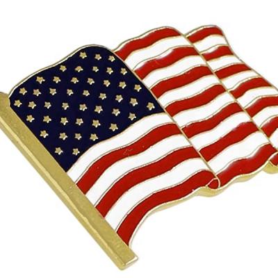 China Europe USA Flag Soft Enamel Lapel Pin for sale