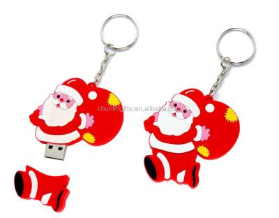 China Animal PVC USB Flash Drive With Santa Claus Shape for sale