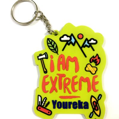 China Soft Fashion Stand Logo Custom Promotional 3d Rubber Keychains PVC Key Chain /OEM Key Manufacturing for sale